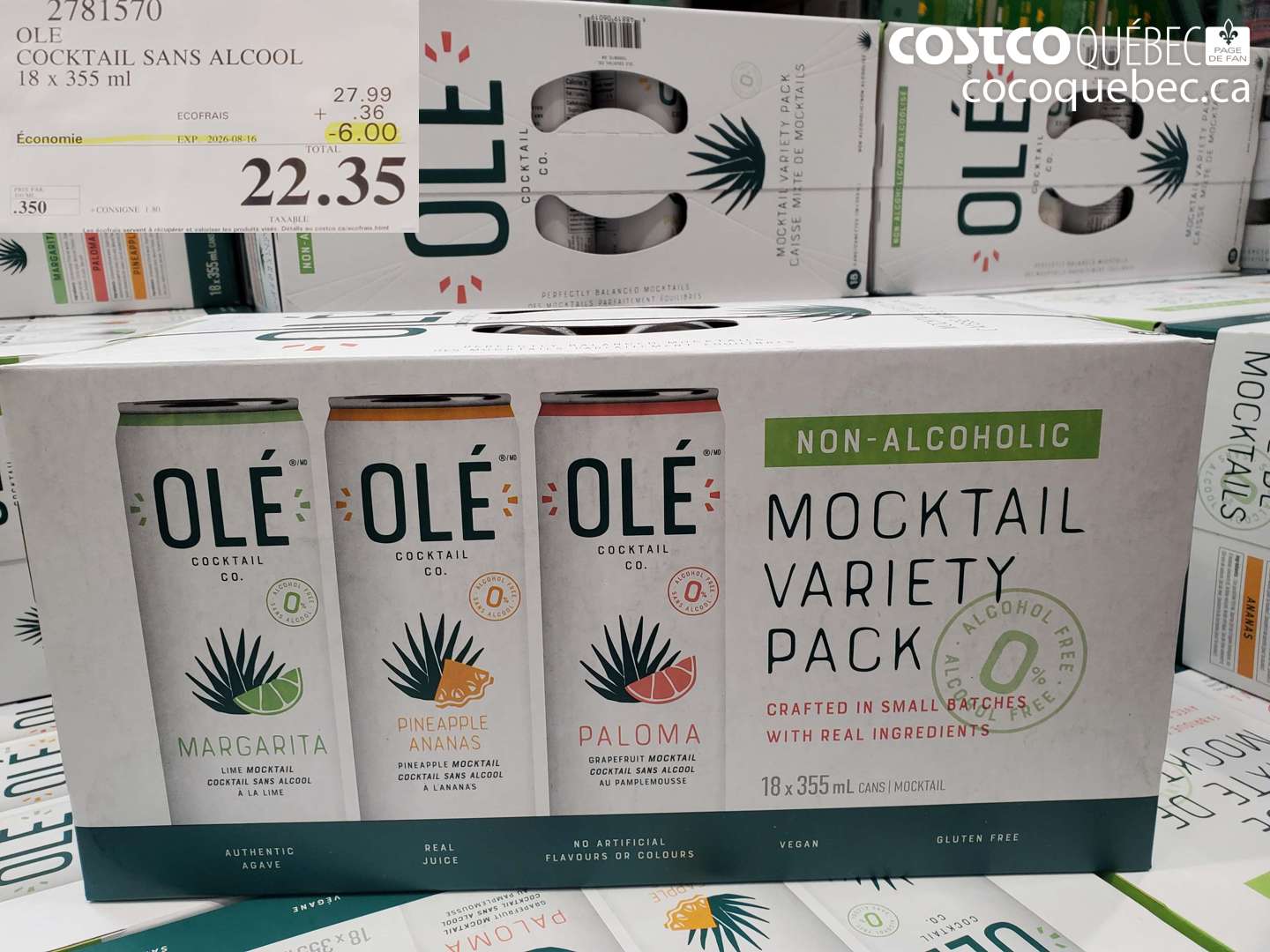 2781570 OLE COCKTAIL SANS ALCOOL ($6.00 INSTANT SAVINGS EXPIRES ON 2026-08-16) $22.35