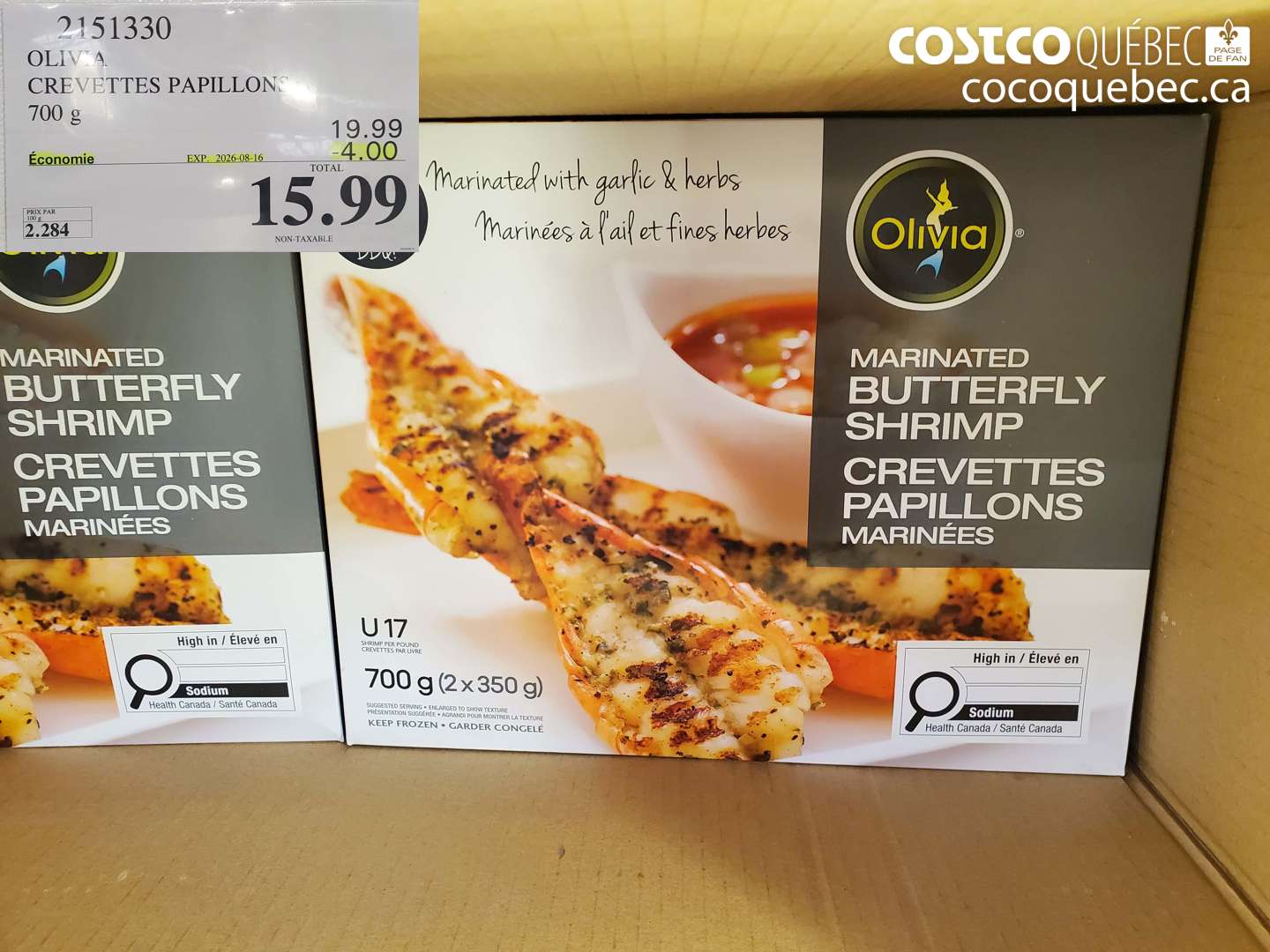 2151330 OLIVIA CREVETTES PAPILLONS ($4.00 INSTANT SAVINGS EXPIRES ON 2026-08-16) $15.99