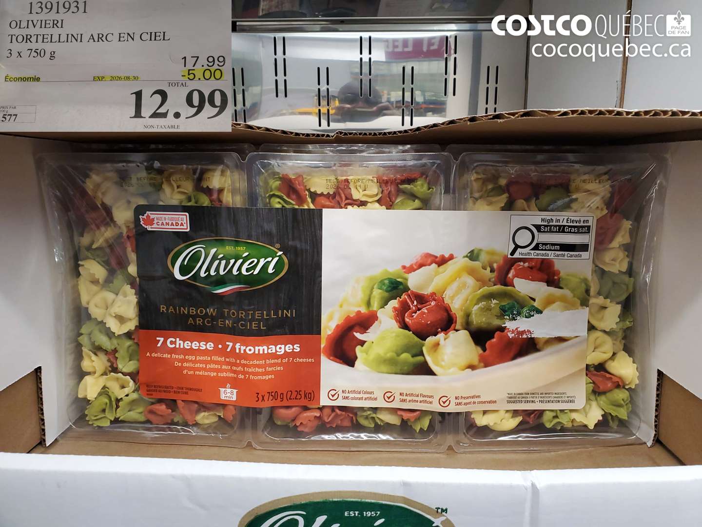 1391931 OLIVIERI TORTELLINI ARC EN CIEL ($5.00 INSTANT SAVINGS EXPIRES ON 2026-08-30) $12.99