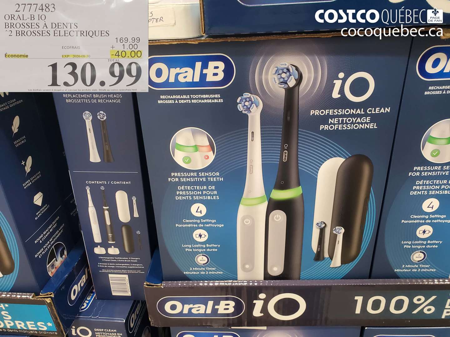 2777483 ORAL-B IO BROSSES À DENTS ($40.00 INSTANT SAVINGS EXPIRES ON 2026-08-30) $130.99