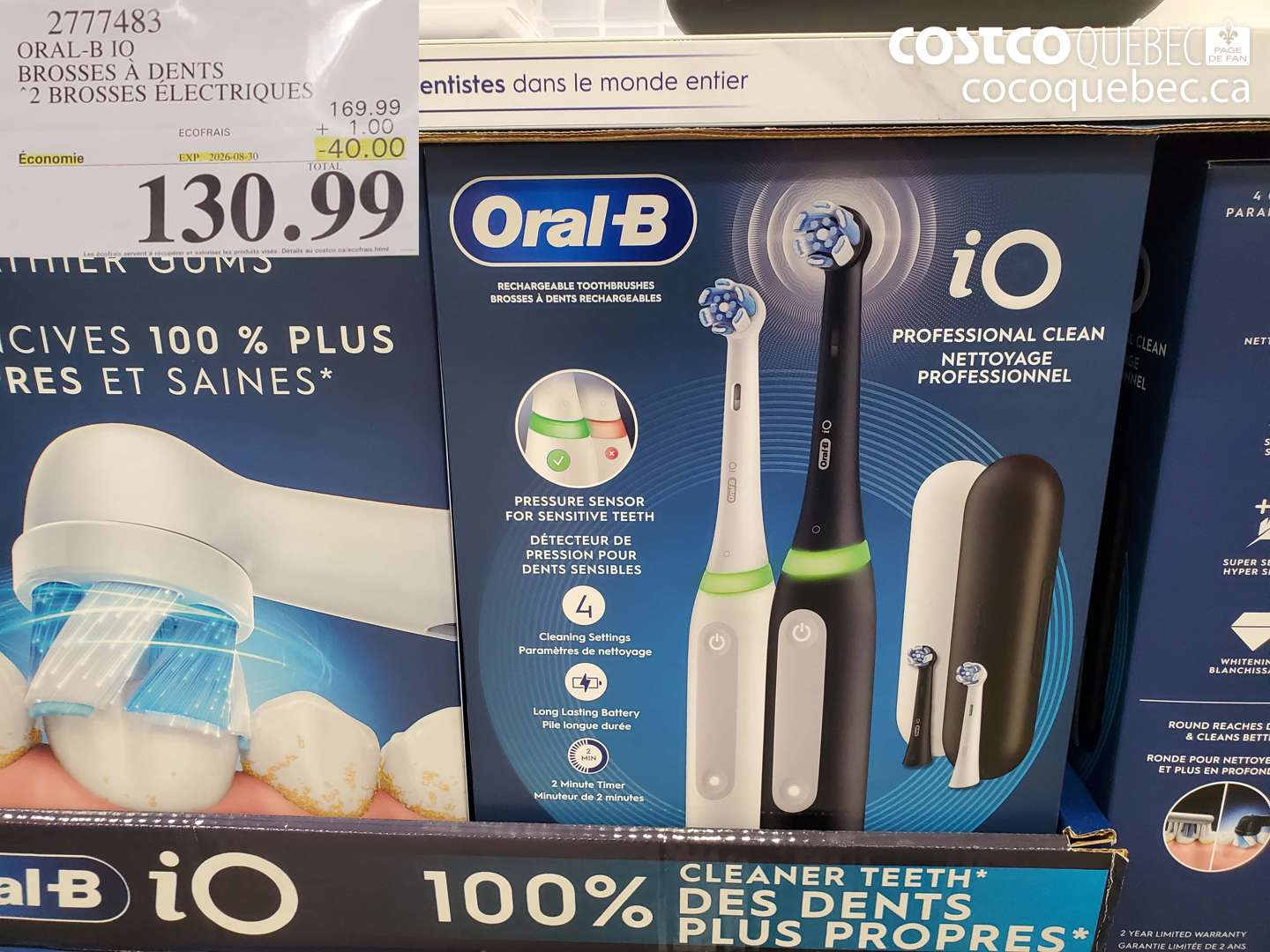 2777483 ORAL-B IO BROSSES À DENTS ($40.00 INSTANT SAVINGS EXPIRES ON 2026-08-30) $130.99