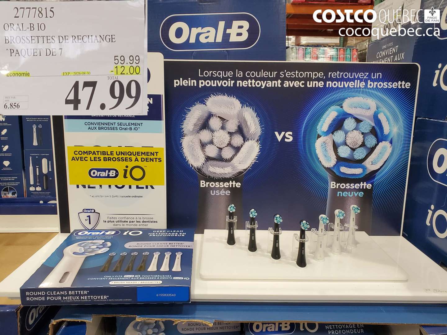 2777815 ORAL-B IO BROSSETTES DE RECHANGE PAQUET DE 7 ($12.00 INSTANT SAVINGS EXPIRES ON 2026-08-30) $47.99