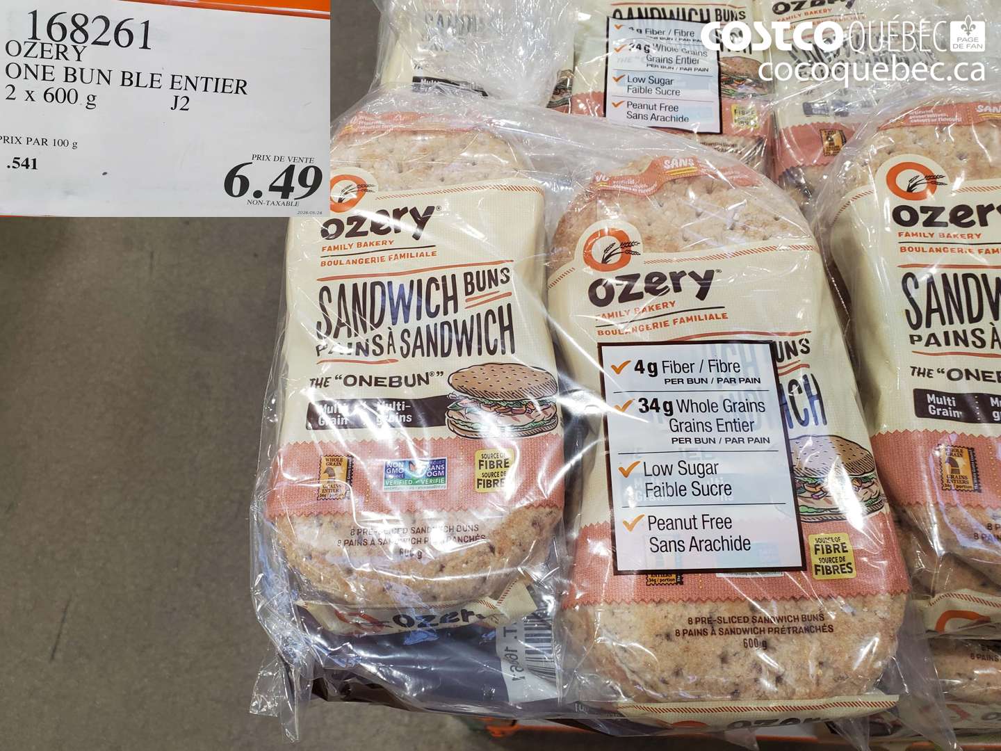 168261 OZERY ONE BUN BLE ENTIER $6.49