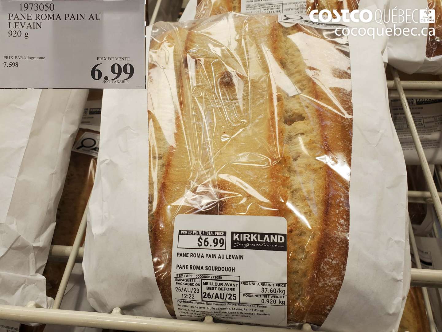 1973050 PANE ROMA PAIN AU LEVAIN $6.99