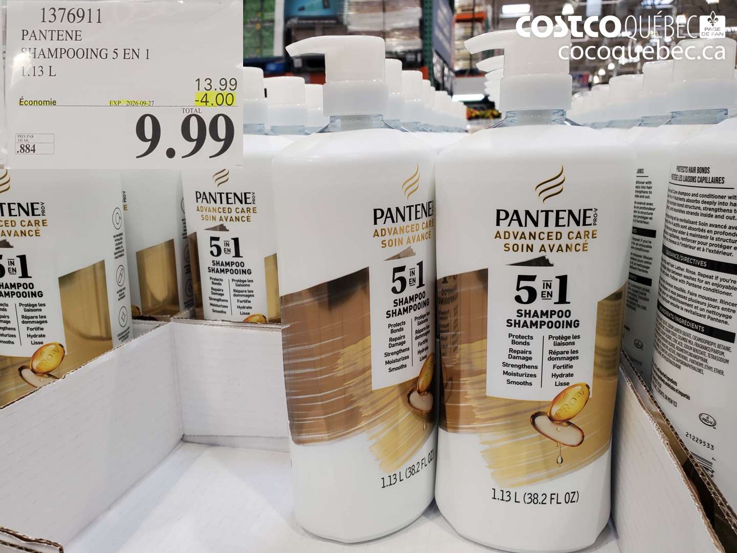 1376911 PANTENE SHAMPOOING 5 EN 1 ($4.00 INSTANT SAVINGS EXPIRES ON 2026-09-27) $9.99