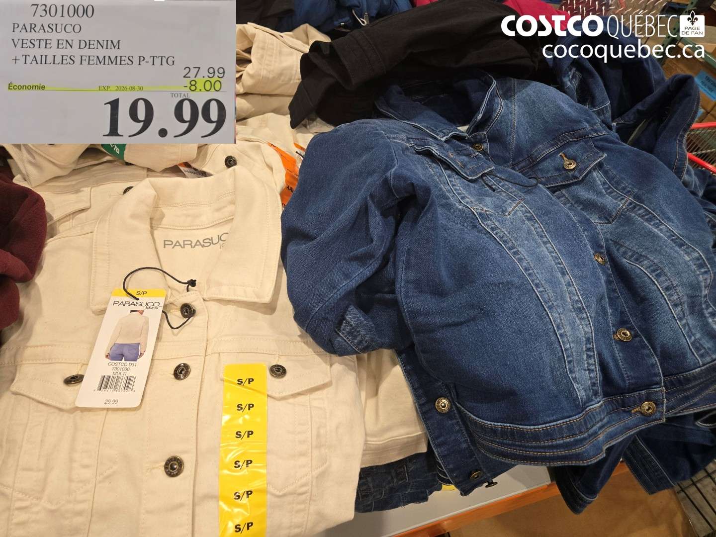7301000 PARASUCO VESTE EN DENIM ($8.00 INSTANT SAVINGS EXPIRES ON 2026-08-30) $19.99