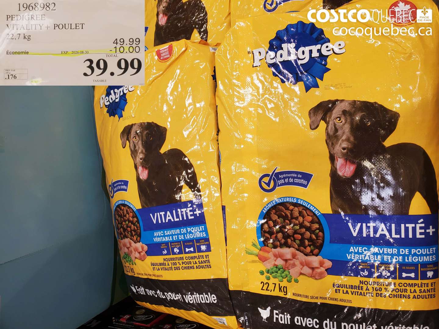1968982 PEDIGREE VITALITY + POULET ($10.00 INSTANT SAVINGS EXPIRES ON 2026-08-30) $39.99