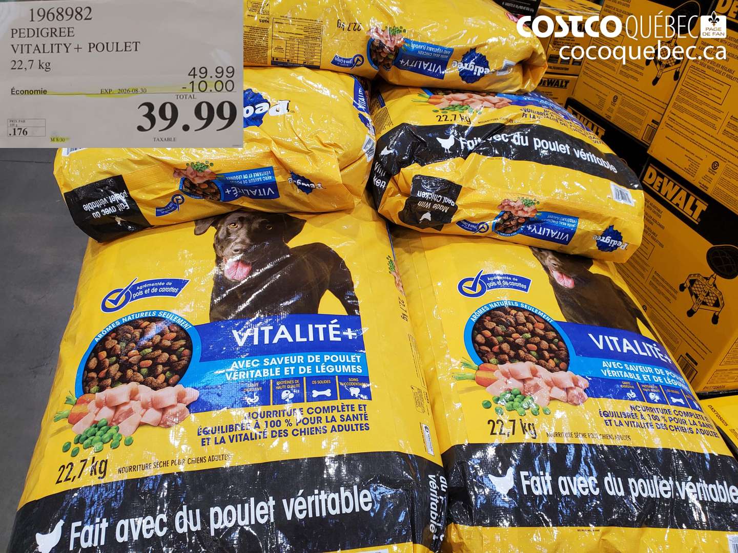 1968982 PEDIGREE VITALITY + POULET ($10.00 INSTANT SAVINGS EXPIRES ON 2026-08-30) $39.99
