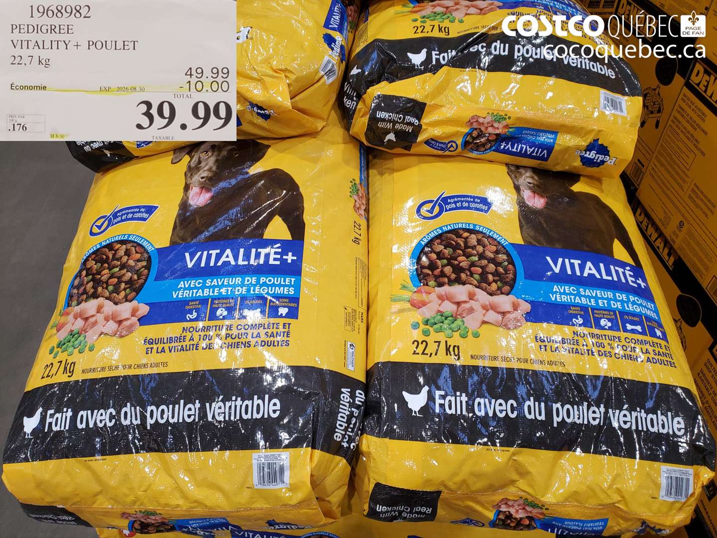 1968982 PEDIGREE VITALITY + POULET ($10.00 INSTANT SAVINGS EXPIRES ON 2026-08-30) $39.99