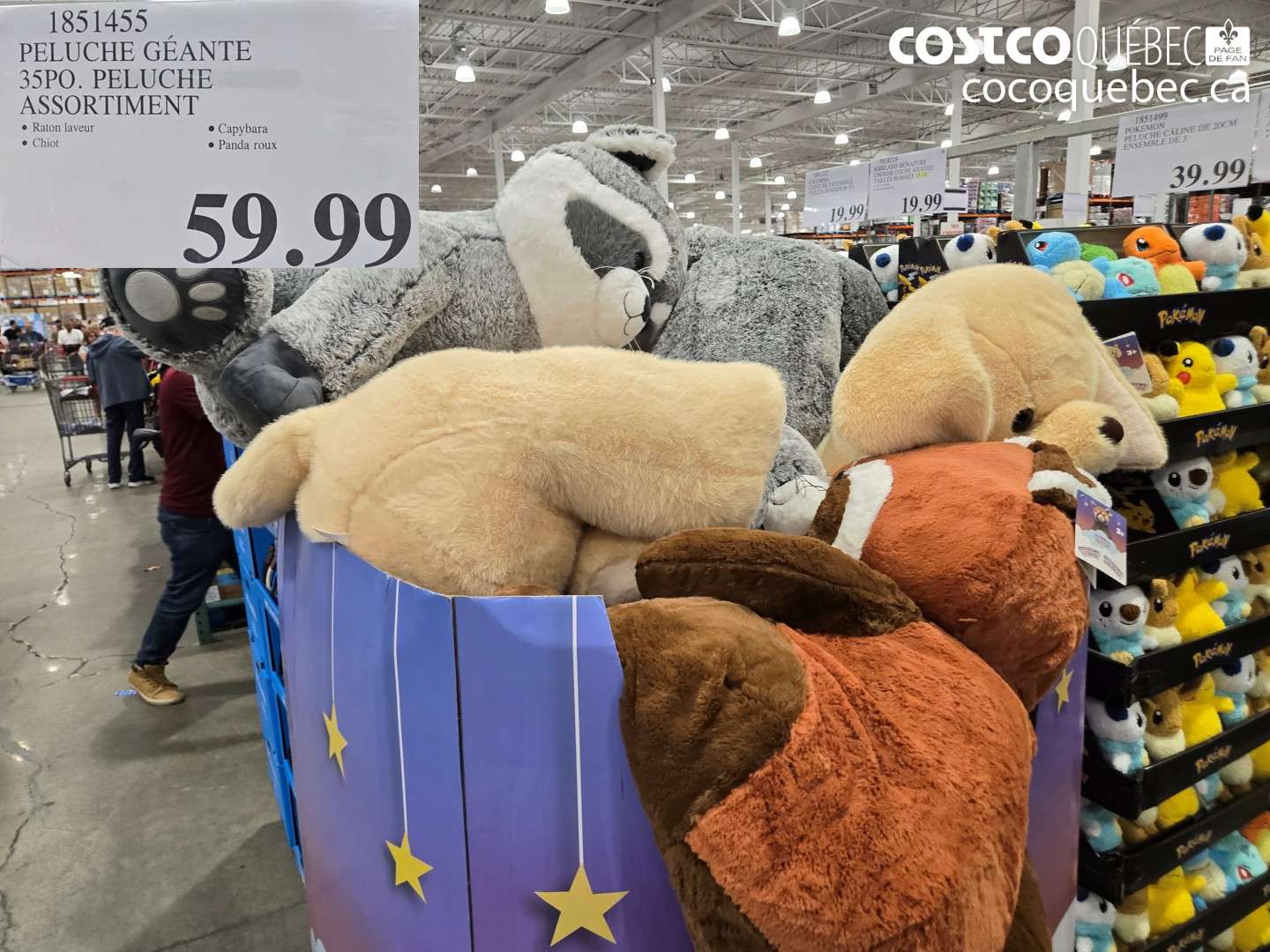 1851455 PELUCHE GÉANTE 35PO. PELUCHE ASSORTIMENT $59.99