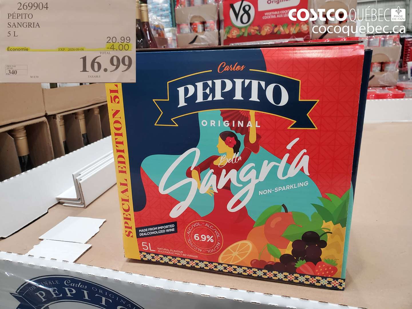 269904 PÉPITO SANGRIA 5 L ($4.00 INSTANT SAVINGS EXPIRES ON 2026-09-06) $16.99