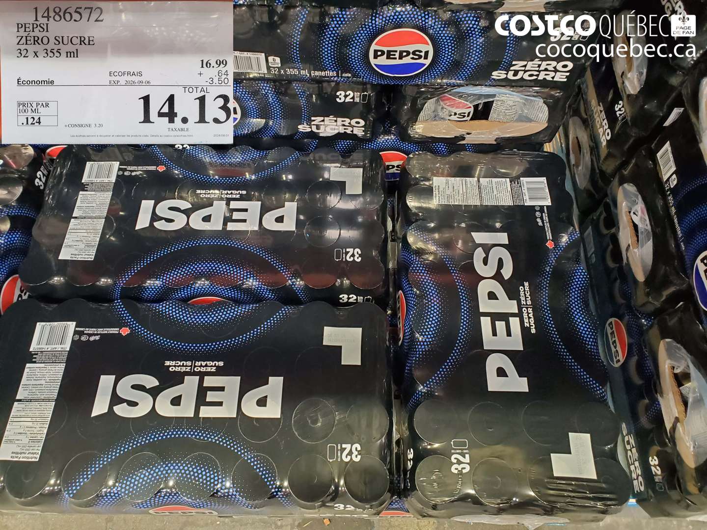 1486572 PEPSI ZERO SUCRE ($3.50 INSTANT SAVINGS EXPIRES ON 2026-09-06) $14.13