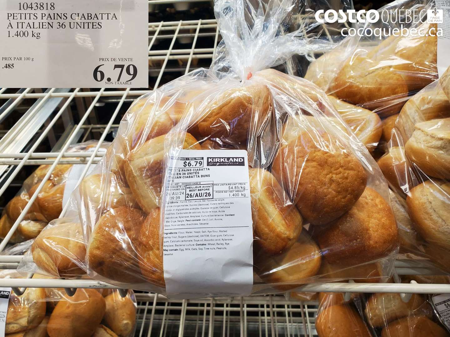 1043818 PETITS PAINS CIABATTA À ITALIEN 36 UNITES $6.79