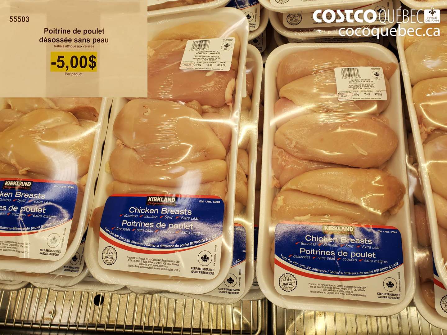 55503 POITRINE DE POULET DÉSOSSÉE SANS PEAU ($5.00 INSTANT SAVINGS)