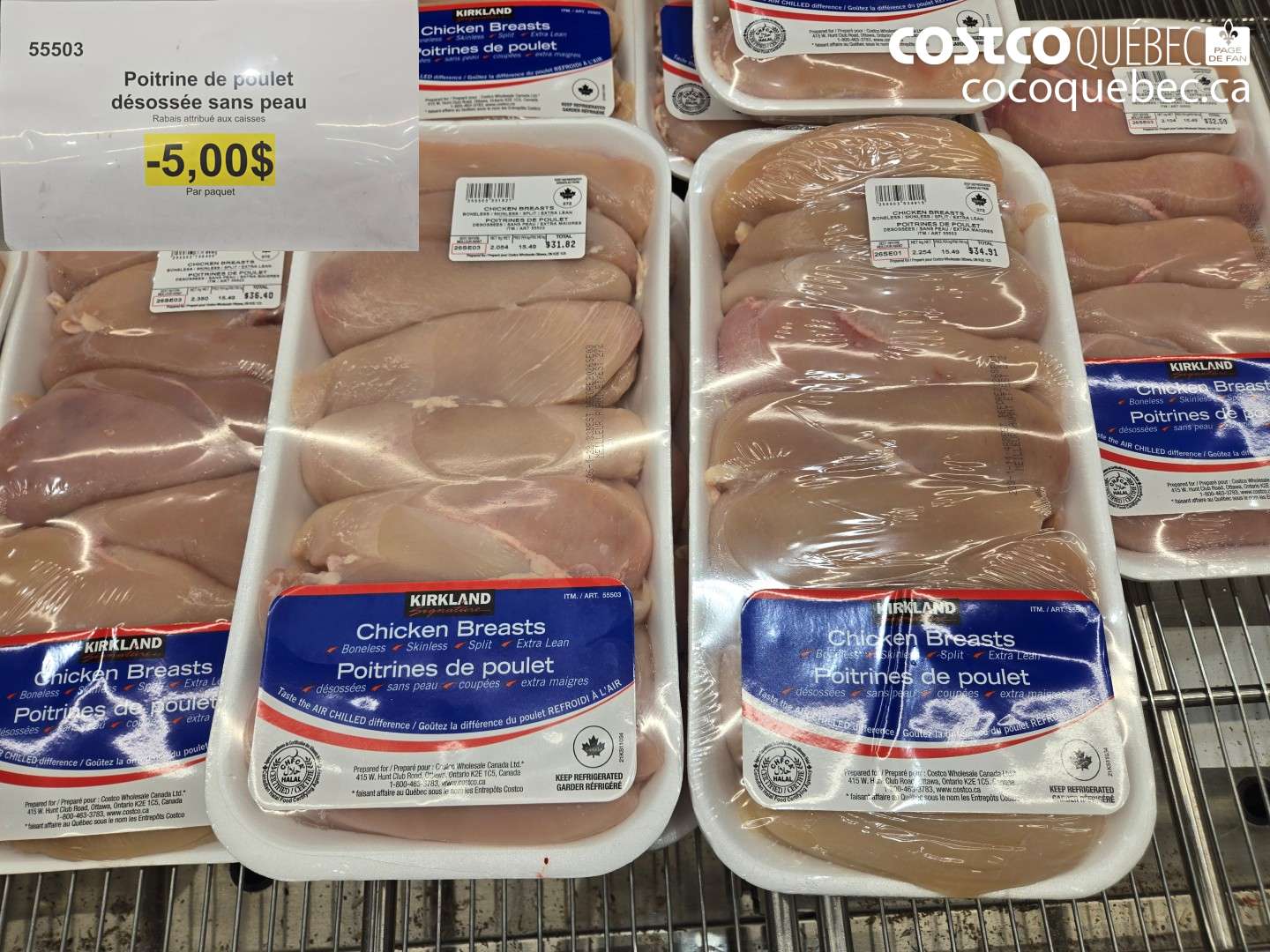 55503 POITRINE DE POULET DÉSOSSÉE SANS PEAU ($5.00 INSTANT SAVINGS)