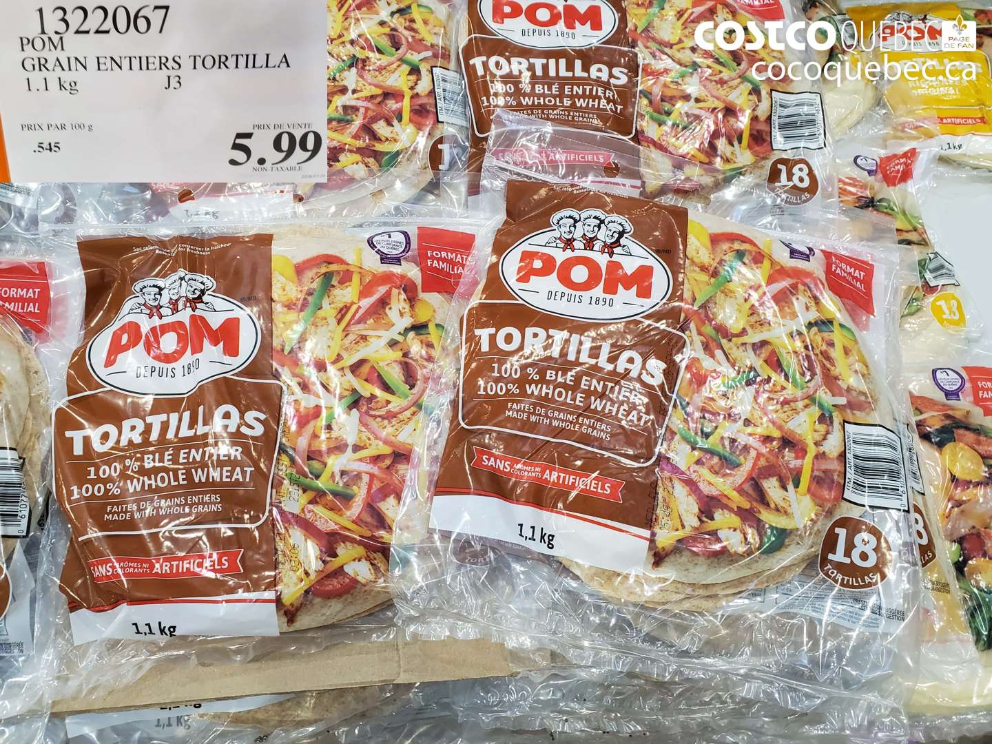 1322067 POM GRAIN ENTIERS TORTILLA $5.99