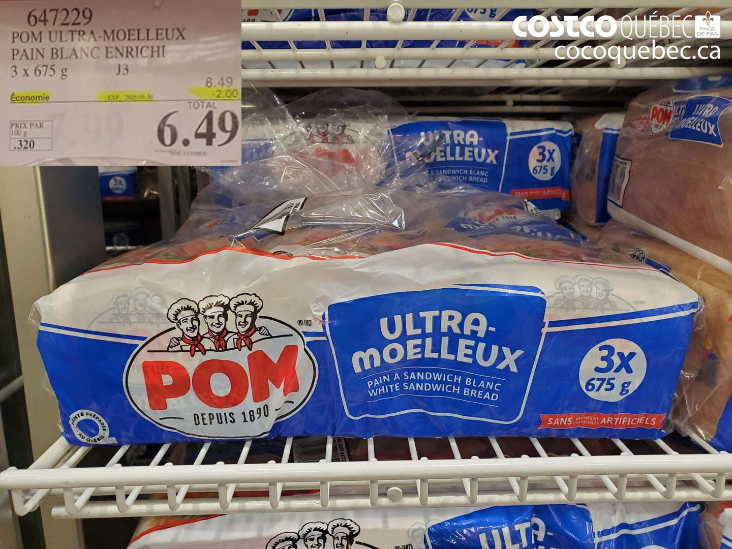647229 POM ULTRA-MOELLEUX PAIN BLANC ENRICHI ($2.00 INSTANT SAVINGS EXPIRES ON 2026-08-30) $6.49