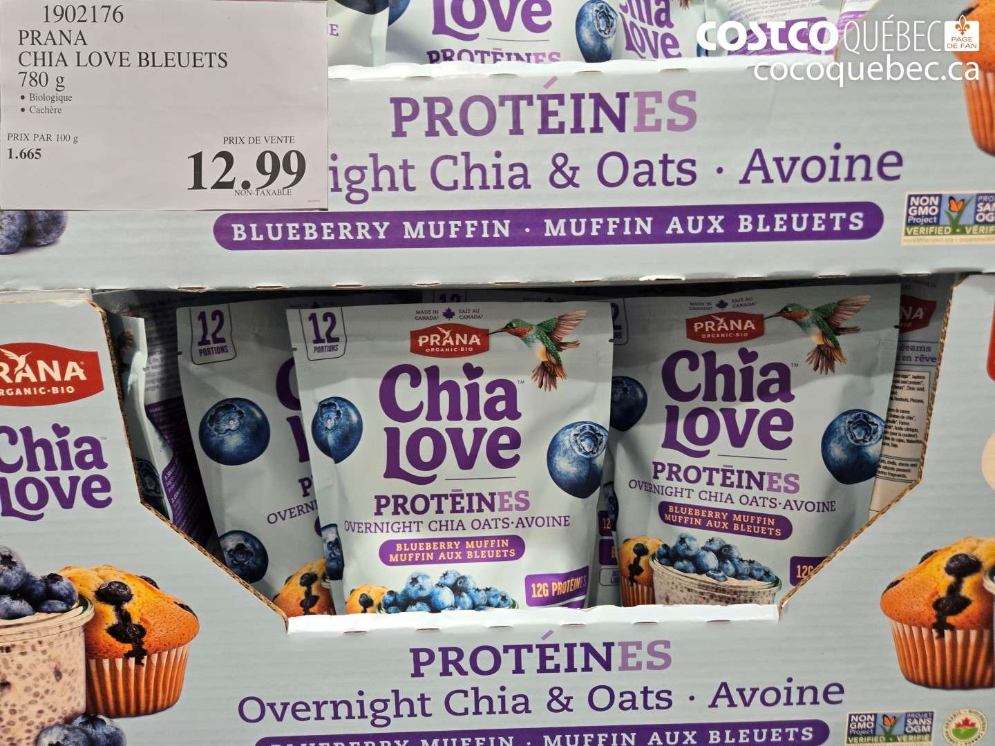 1902176 PRANA CHIA LOVE BLEUETS 780 G $12.99