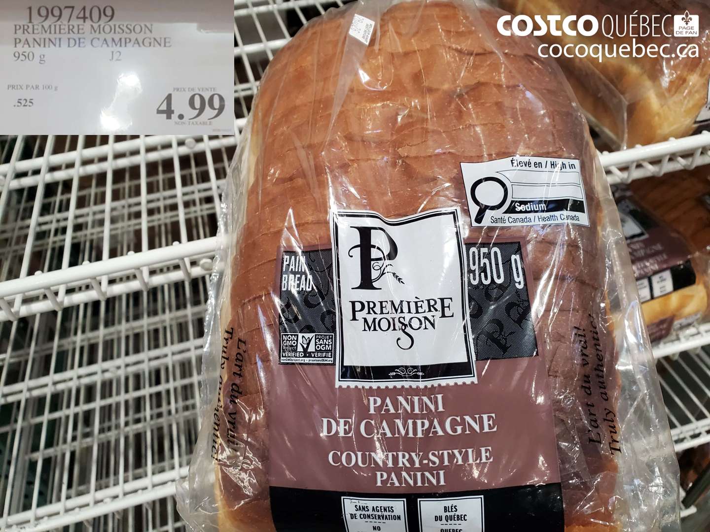1997409 PREMIERE MOISSON PANINI DE CAMPAGNE $4.99