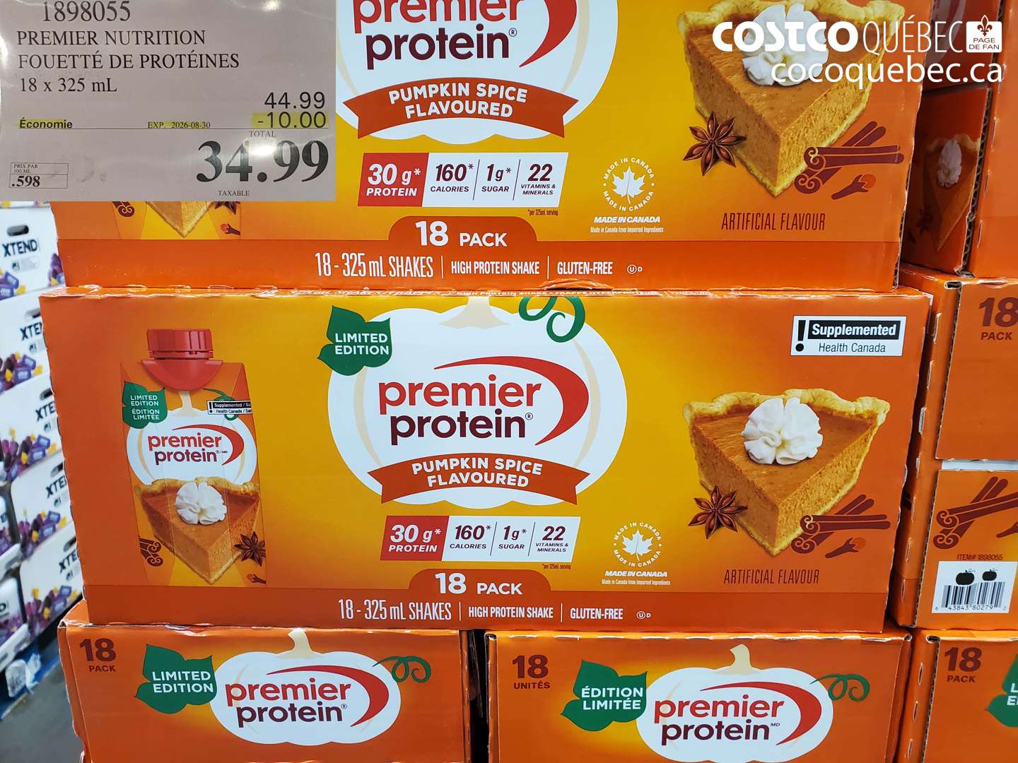 1898055 PREMIER NUTRITION FOUETTÉ DE PROTÉINES ($10.00 INSTANT SAVINGS EXPIRES ON 2026-08-30) $34.99