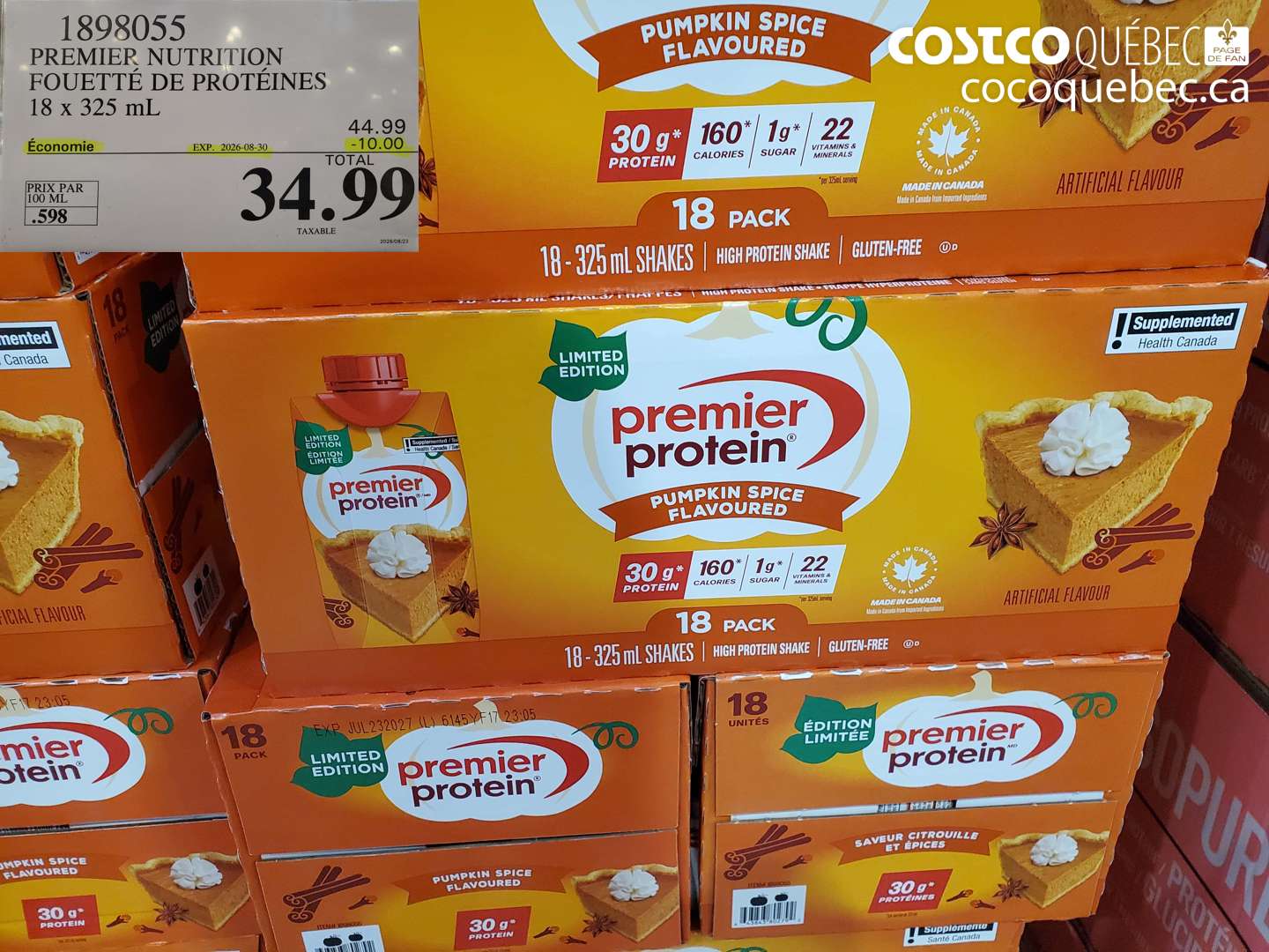 1898055 PREMIER NUTRITION FOUETTÉ DE PROTÉINES ($10.00 INSTANT SAVINGS EXPIRES ON 2026-08-30) $34.99