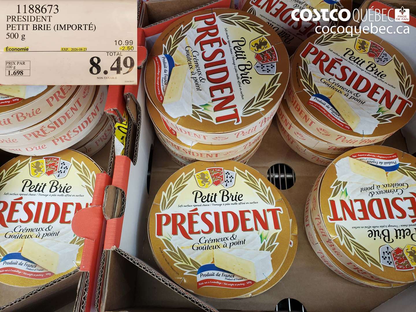 1188673 PRESIDENT PETIT BRIE (IMPORTÉ) ($2.50 INSTANT SAVINGS EXPIRES ON 2026-08-23) $8.49