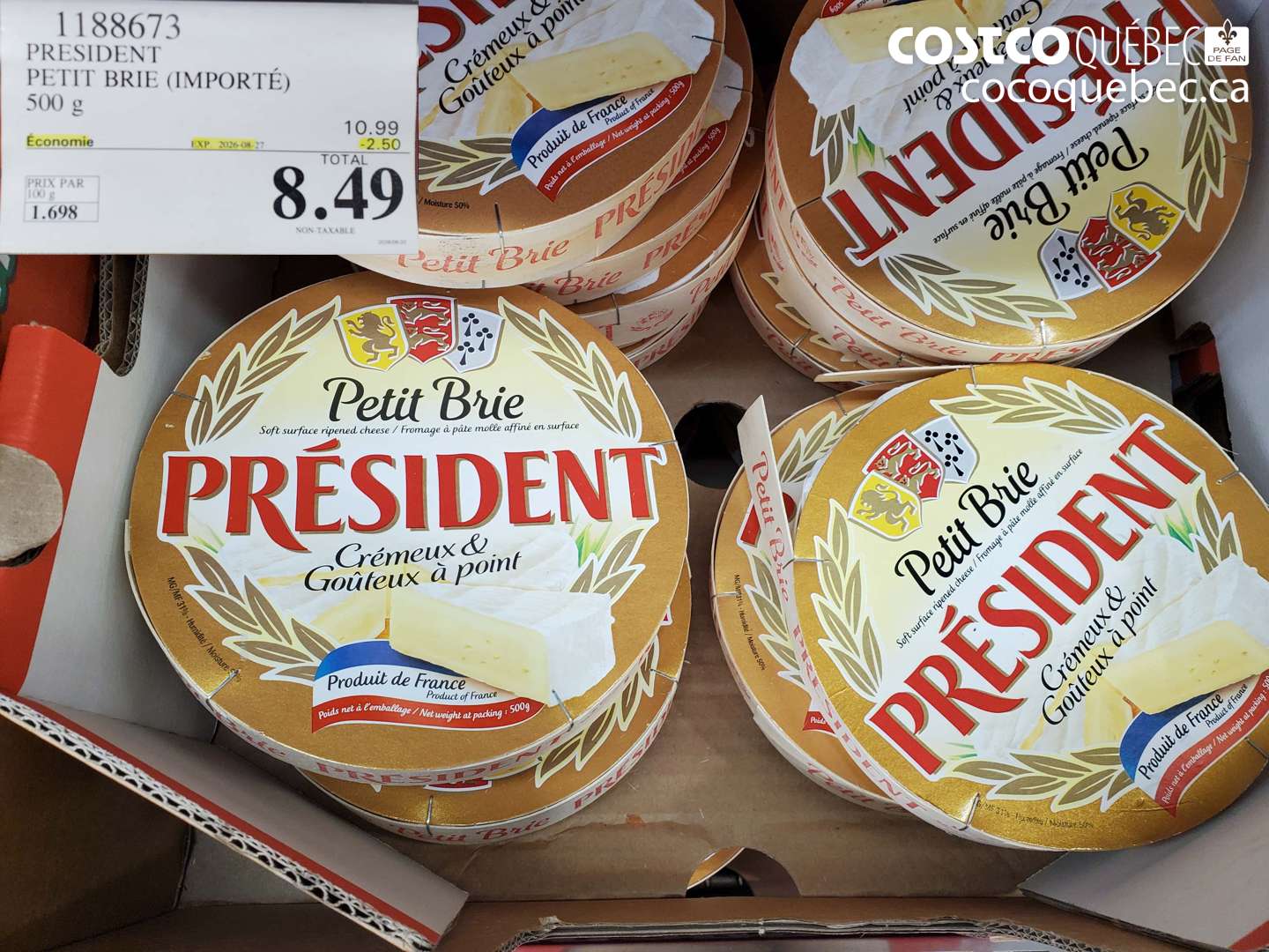 1188673 PRESIDENT PETIT BRIE (IMPORTÉ) ($2.50 INSTANT SAVINGS EXPIRES ON 2026-08-27) $8.49