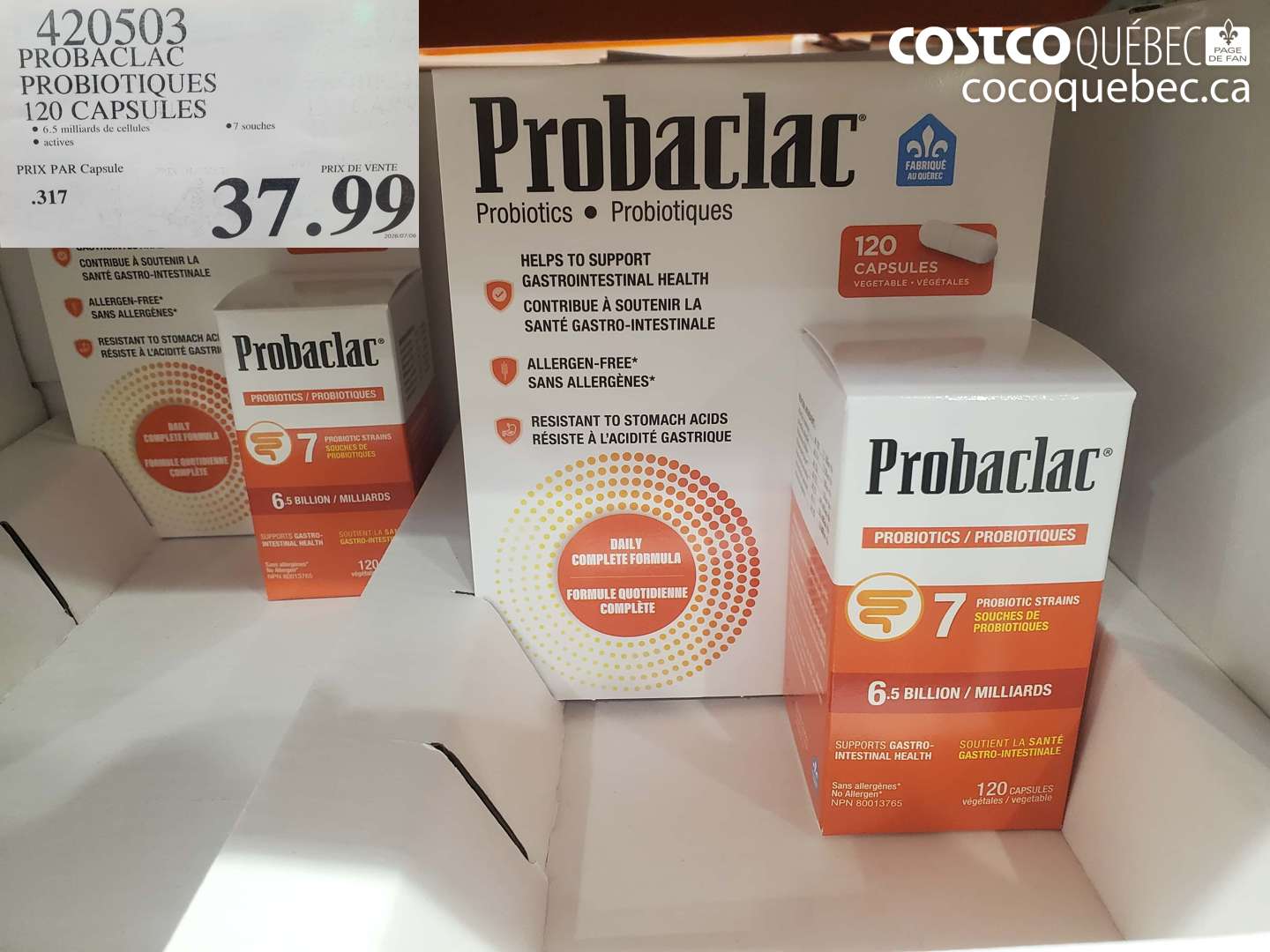 420503 PROBACLAC PROBIOTIQUES 120 CAPSULES $37.99