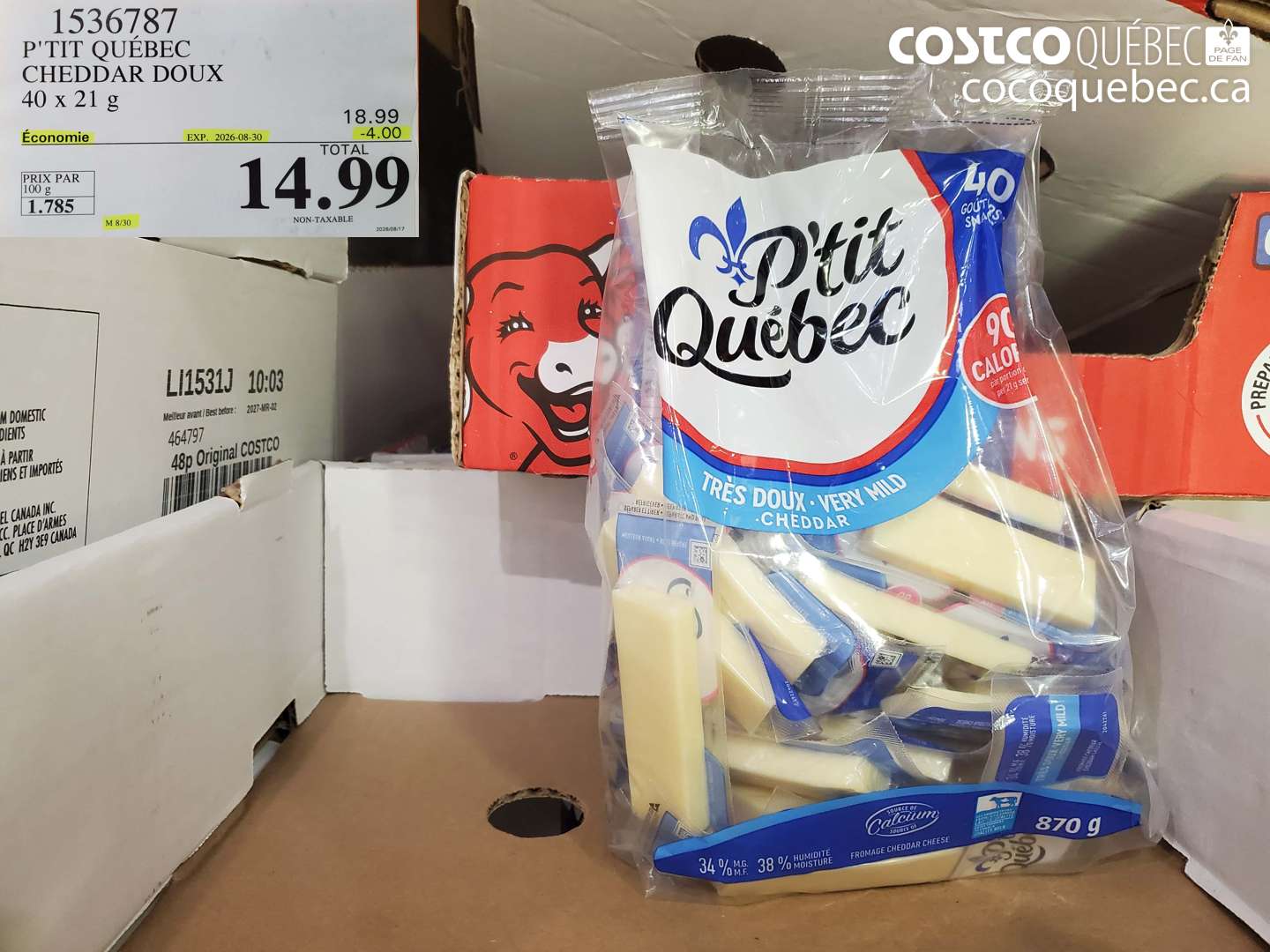 1536787 P'TIT QUÉBEC CHEDDAR DOUX ($4.00 INSTANT SAVINGS EXPIRES ON 2026-08-30) $14.99