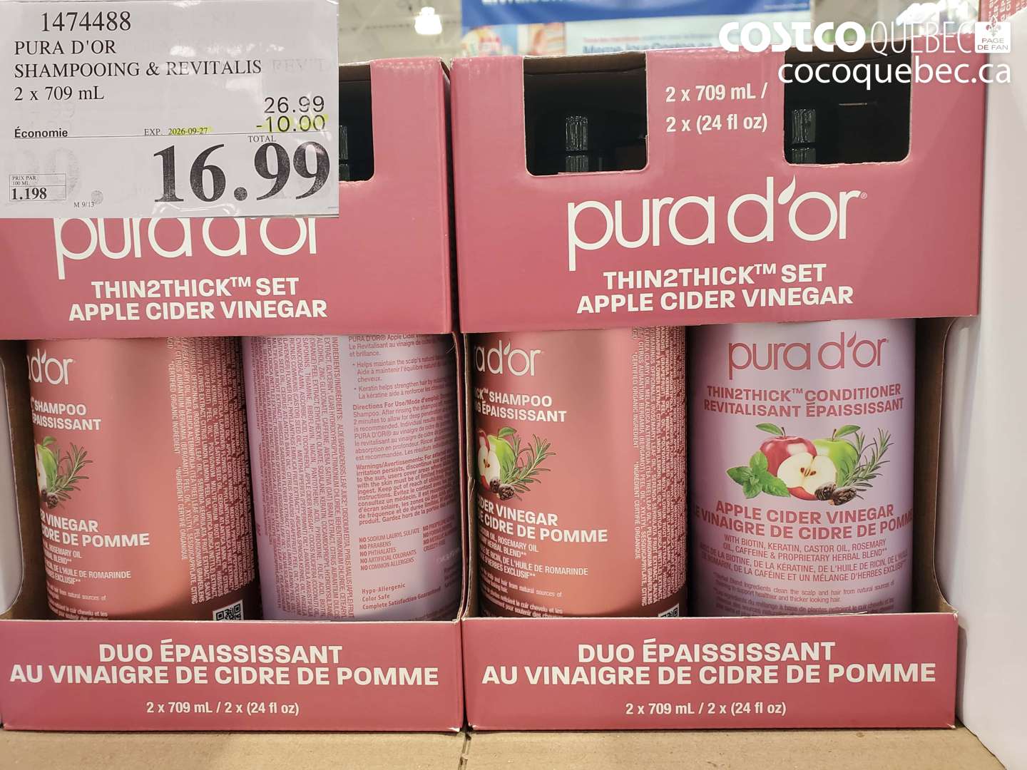 1474488 PURA D'OR SHAMPOOING & REVITALIS ($10.00 INSTANT SAVINGS EXPIRES ON 2026-09-27) $16.99