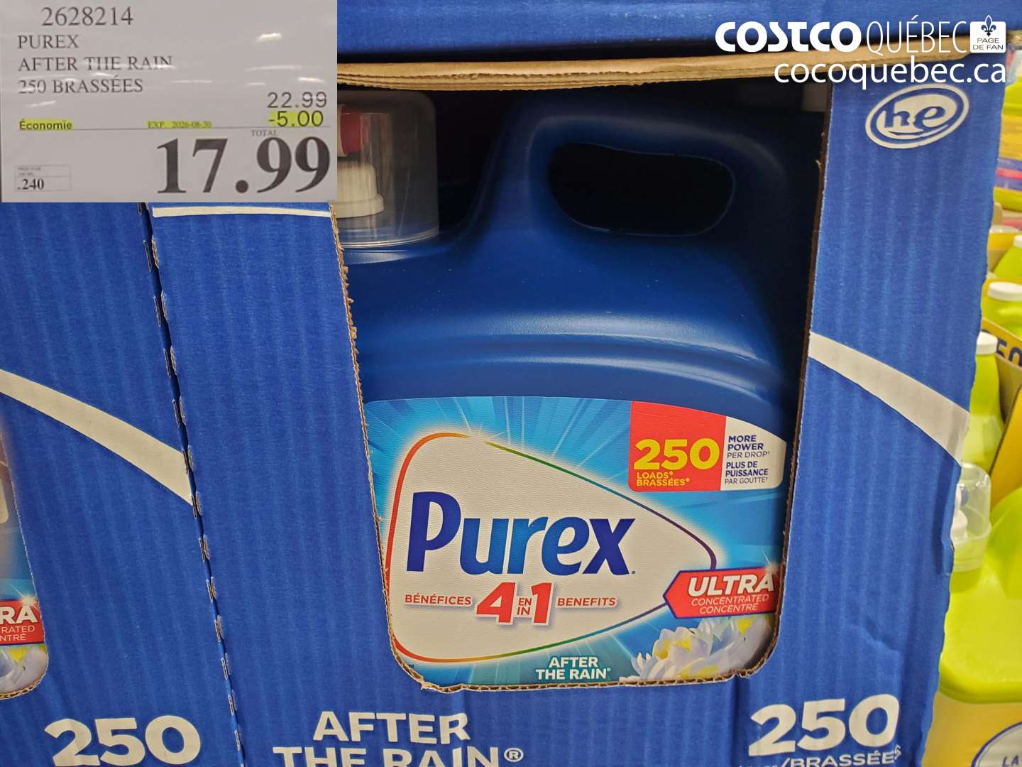 2628214 PUREX AFTER THE RAIN 250 BRASSÉES ($5.00 INSTANT SAVINGS EXPIRES ON 2026-08-29) $17.99