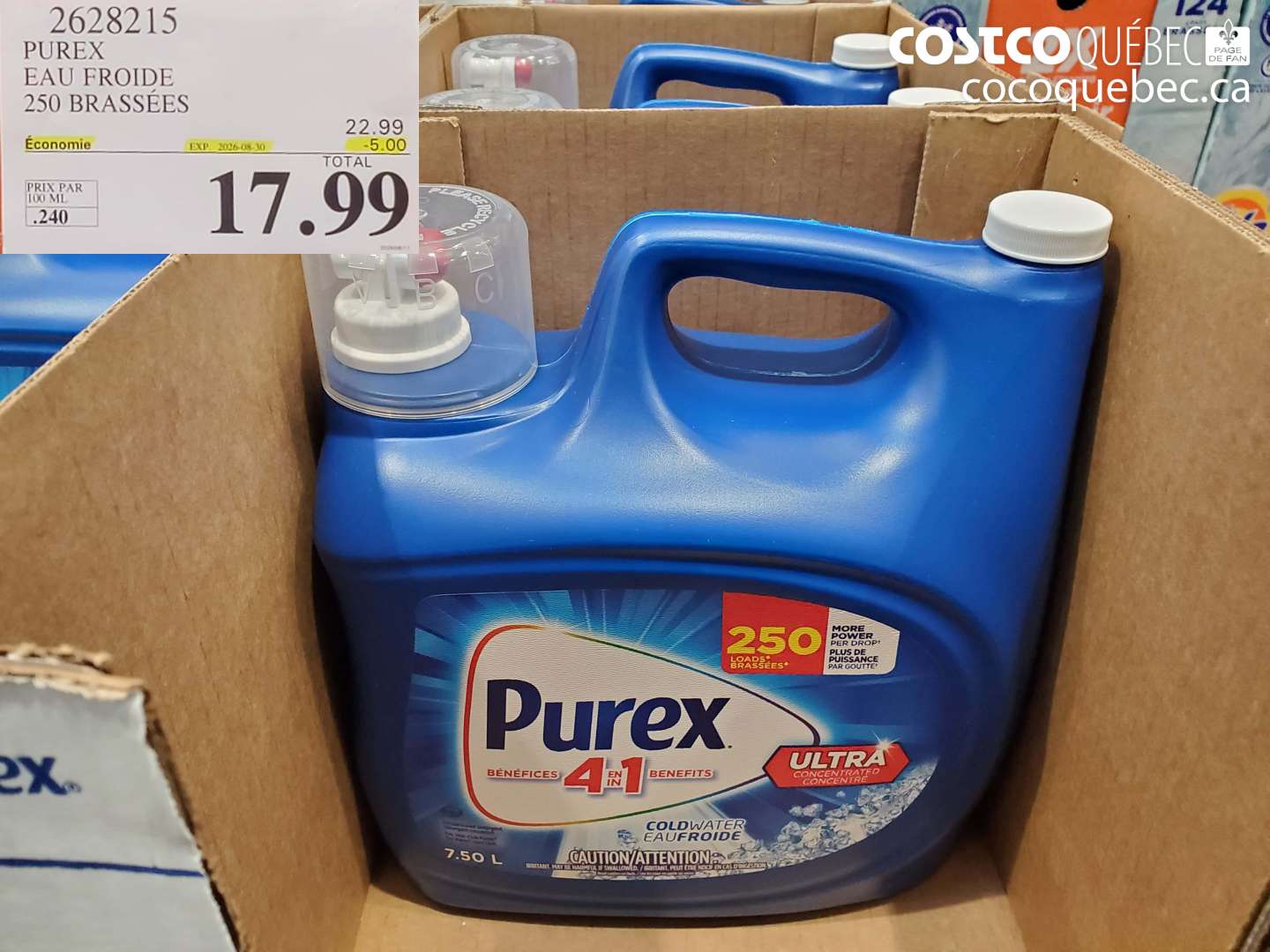 2628215 PUREX EAU FROIDE 250 BRASSÉES ($5.00 INSTANT SAVINGS EXPIRES ON 2026-08-30) $17.99