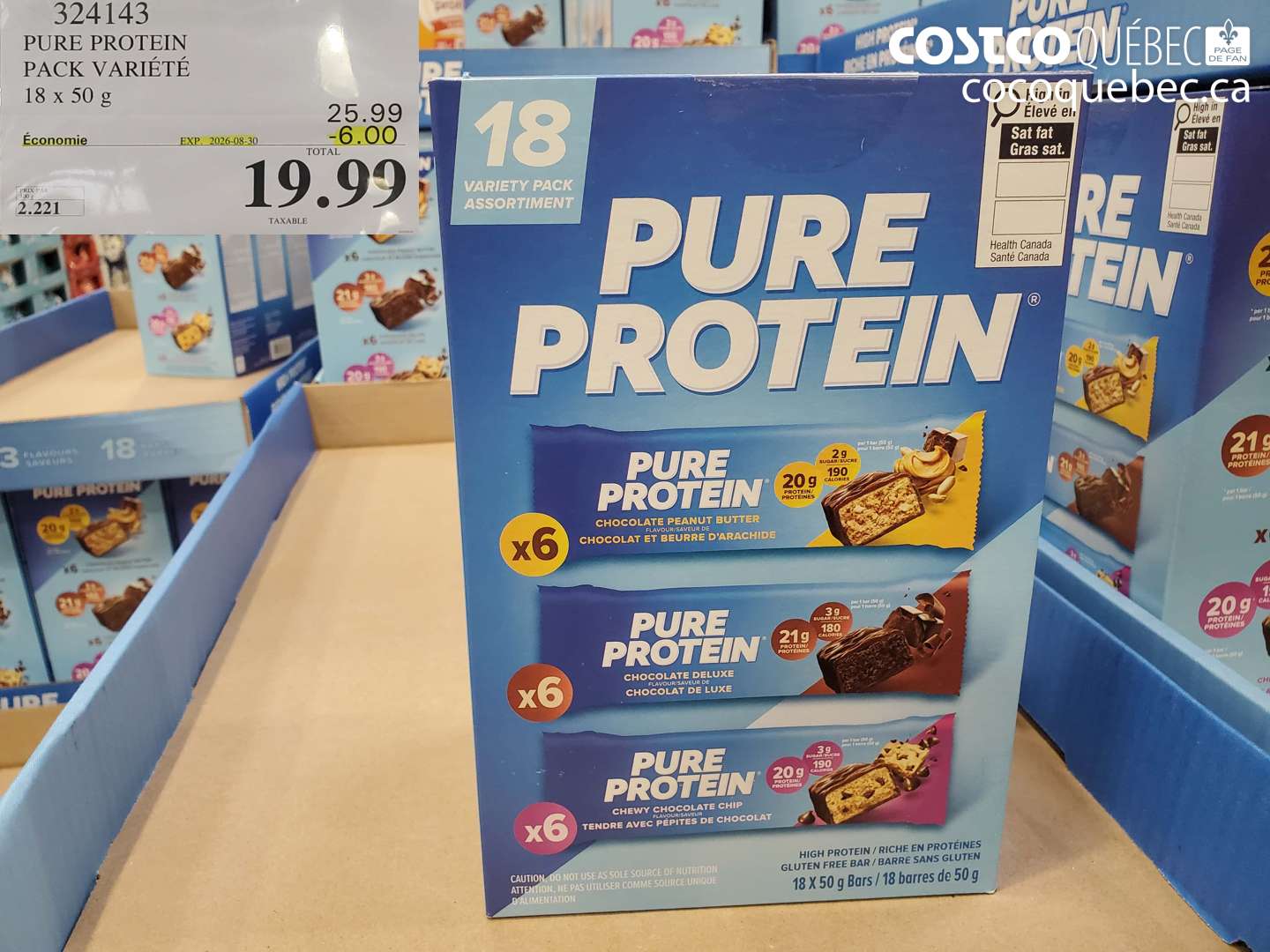 324143 PURE PROTEIN PACK VARIÉTÉ ($6.00 INSTANT SAVINGS EXPIRES ON 2026-08-30) $19.99