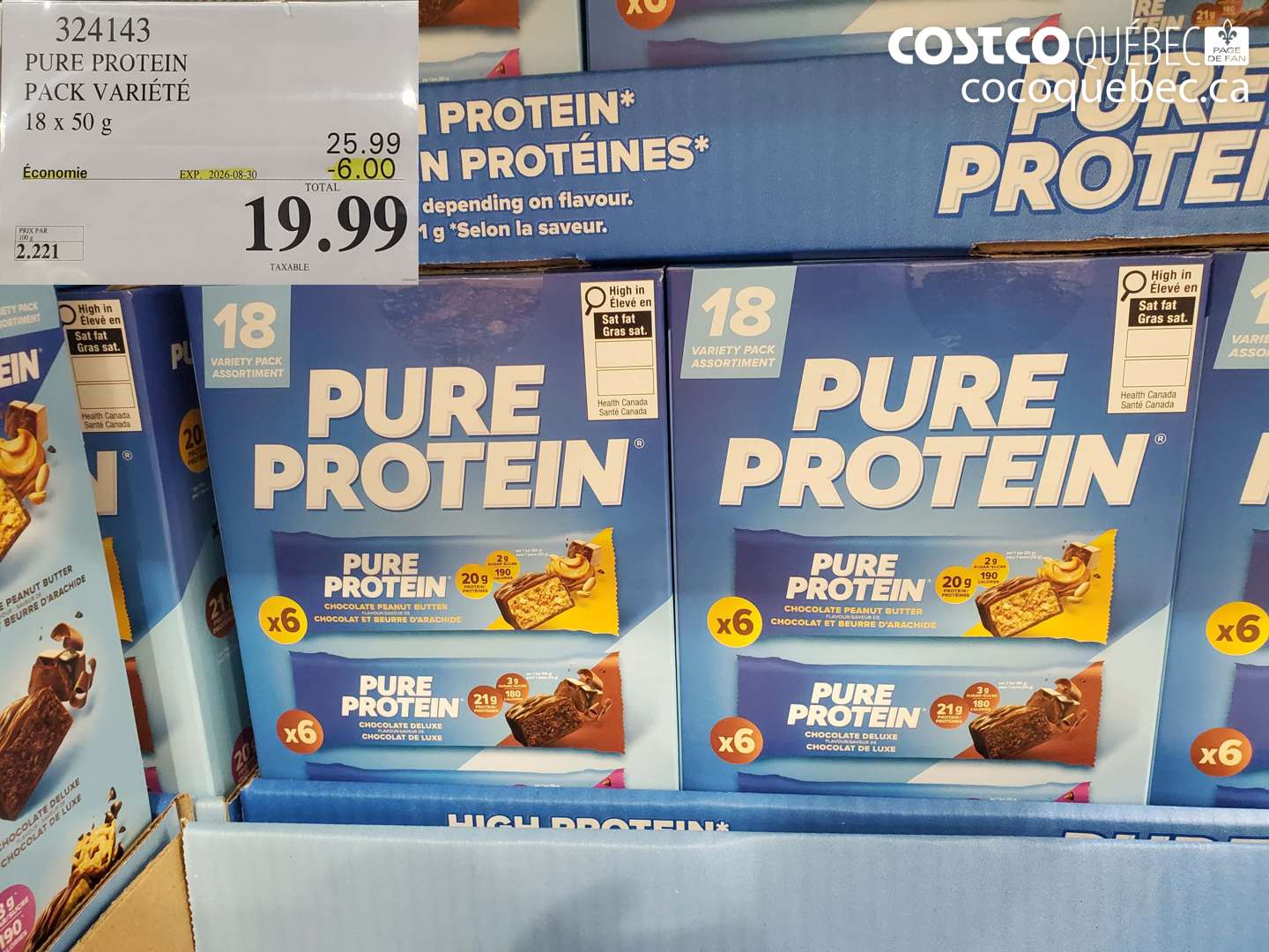 324143 PURE PROTEIN PACK VARIÉTÉ ($6.00 INSTANT SAVINGS EXPIRES ON 2026-08-30) $19.99
