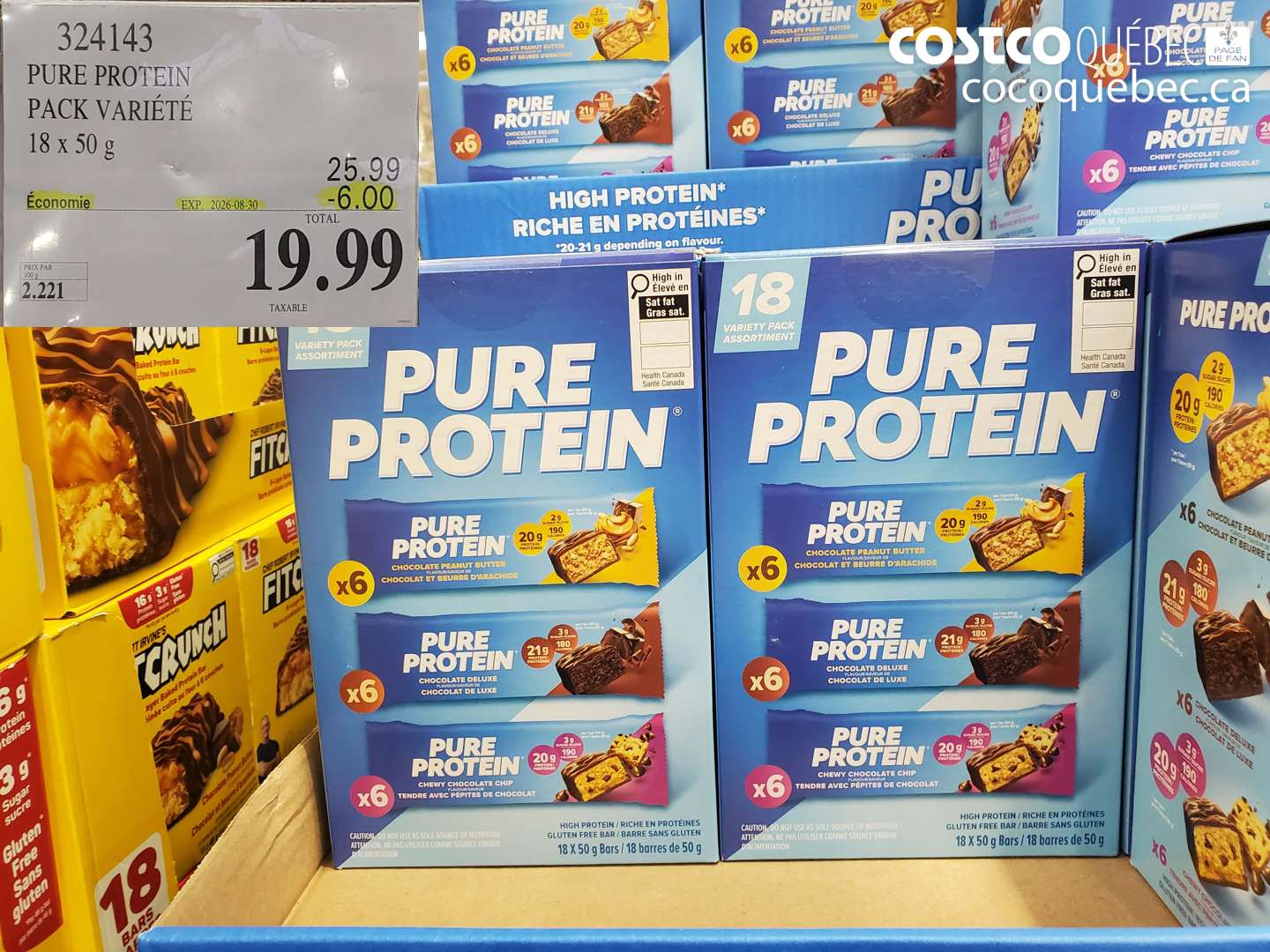 324143 PURE PROTEIN PACK VARIÉTÉ ($6.00 INSTANT SAVINGS EXPIRES ON 2026-08-30) $19.99