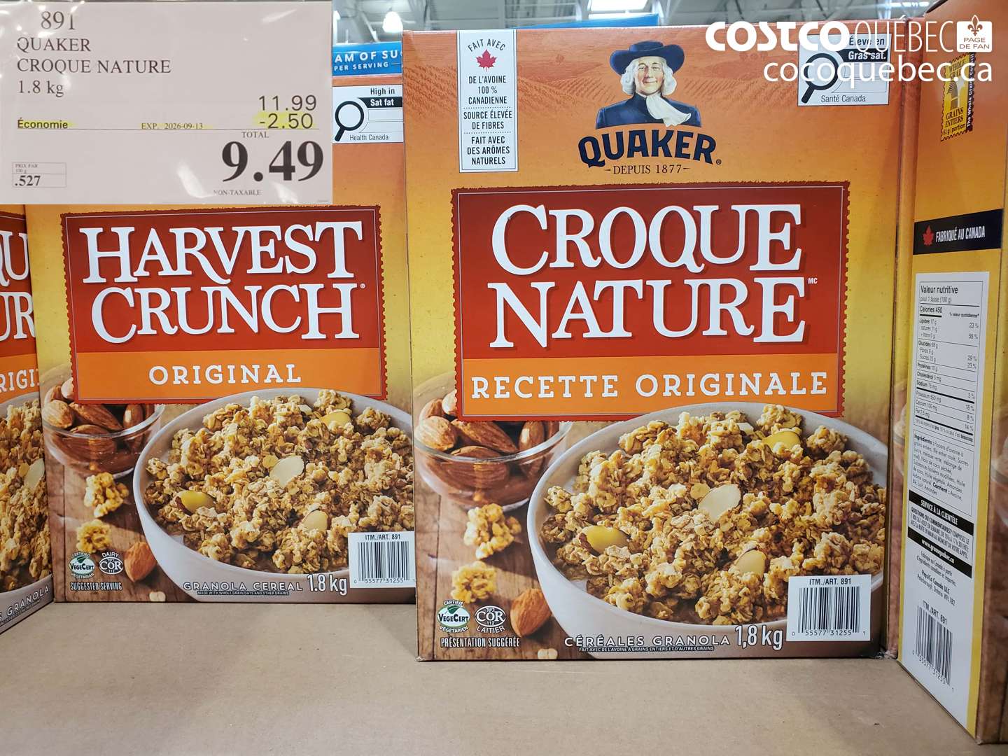 891 QUAKER CROQUE NATURE ($2.50 INSTANT SAVINGS EXPIRES ON 2026-09-13) $9.49