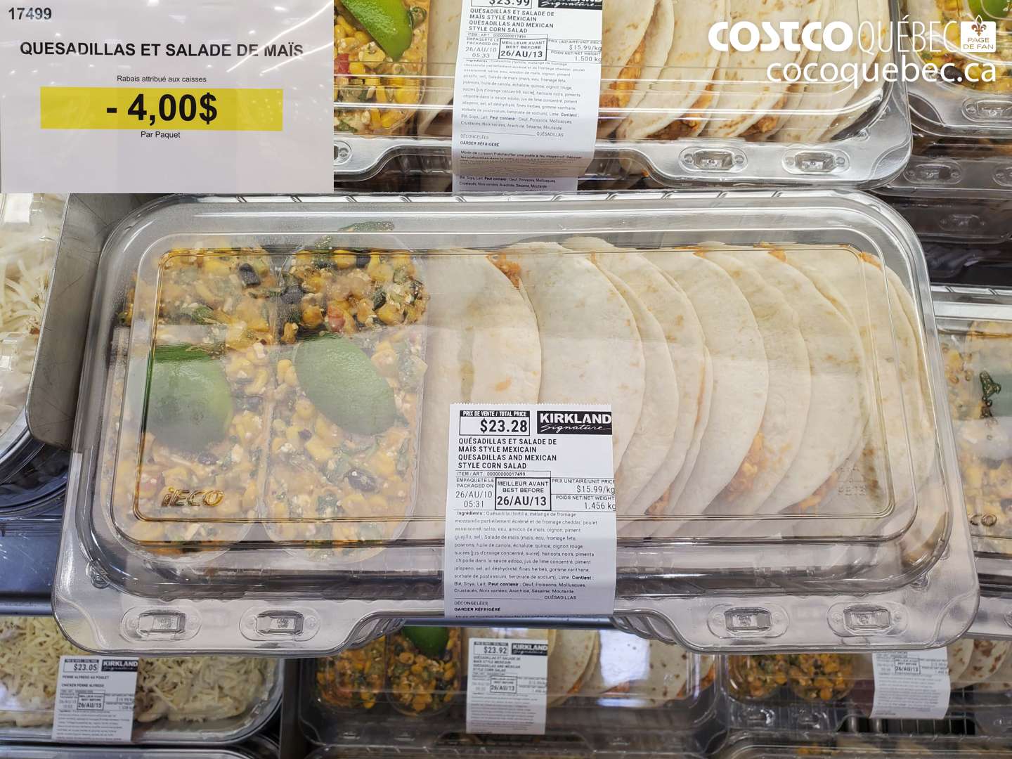 17499 QUESADILLAS ET SALADE DE MAÏS ($4.00 INSTANT SAVINGS)