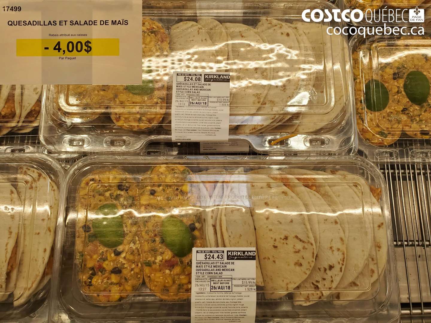 17499 QUESADILLAS ET SALADE DE MAÏS ($4.00 INSTANT SAVINGS)