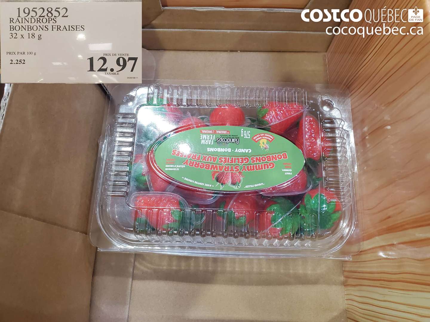 1952852 RAINDROPS BONBONS FRAISES $12.97