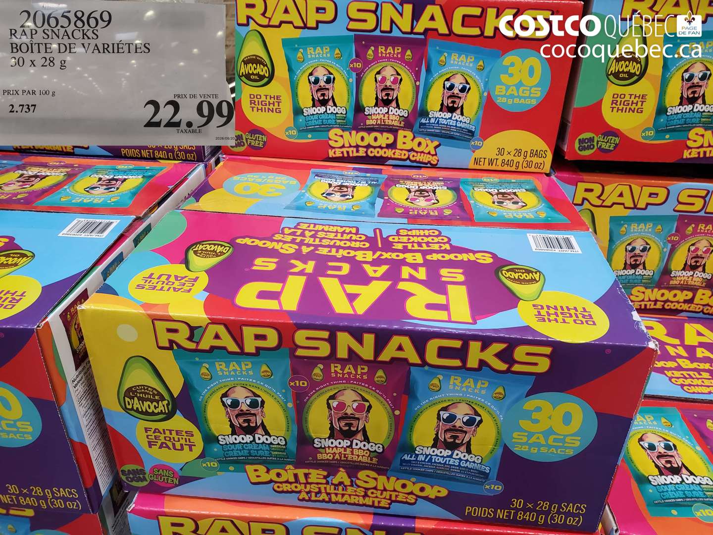 2065869 RAP SNACKS BOÎTE DE VARIÉTÉS $22.99