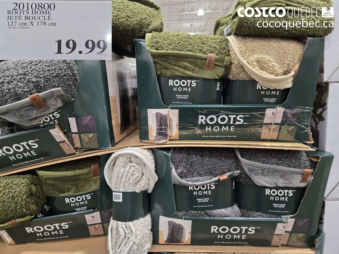 2010800 ROOTS HOME JETÉ BOUCLÉ 127 CM X 178 CM $19.99