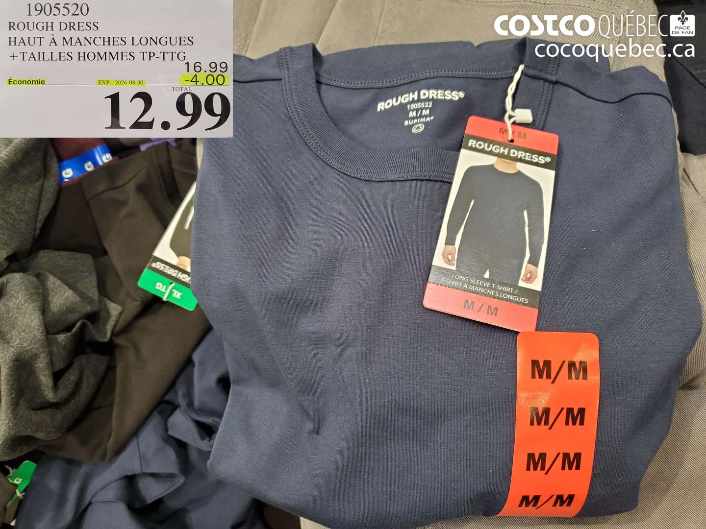 1905520 ROUGH DRESS HAUT À MANCHES LONGUES + TAILLES HOMMES TP-TTG ($4.00 INSTANT SAVINGS EXPIRES ON 2026-08-30) $12.99