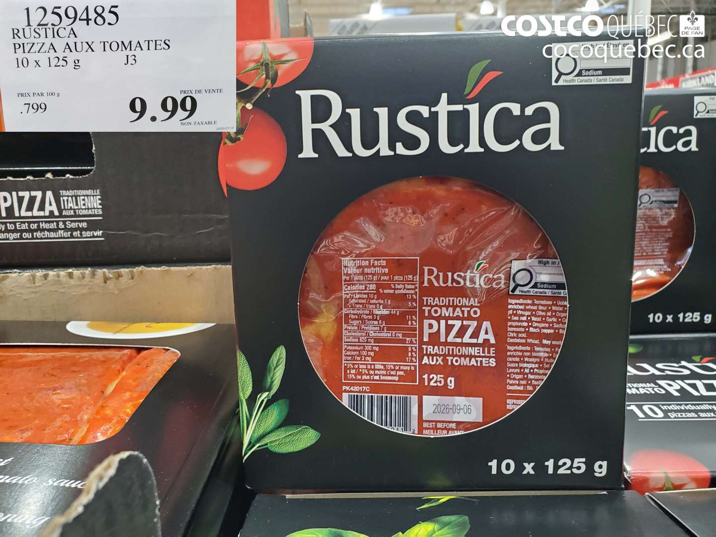 1259485 RUSTICA PIZZA AUX TOMATES $9.99