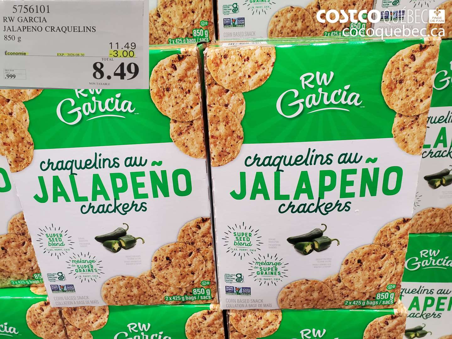 5756101 RW GARCIA JALAPENO CRAQUELINS 850 G ($3.00 INSTANT SAVINGS EXPIRES ON 2026-08-30) $8.49