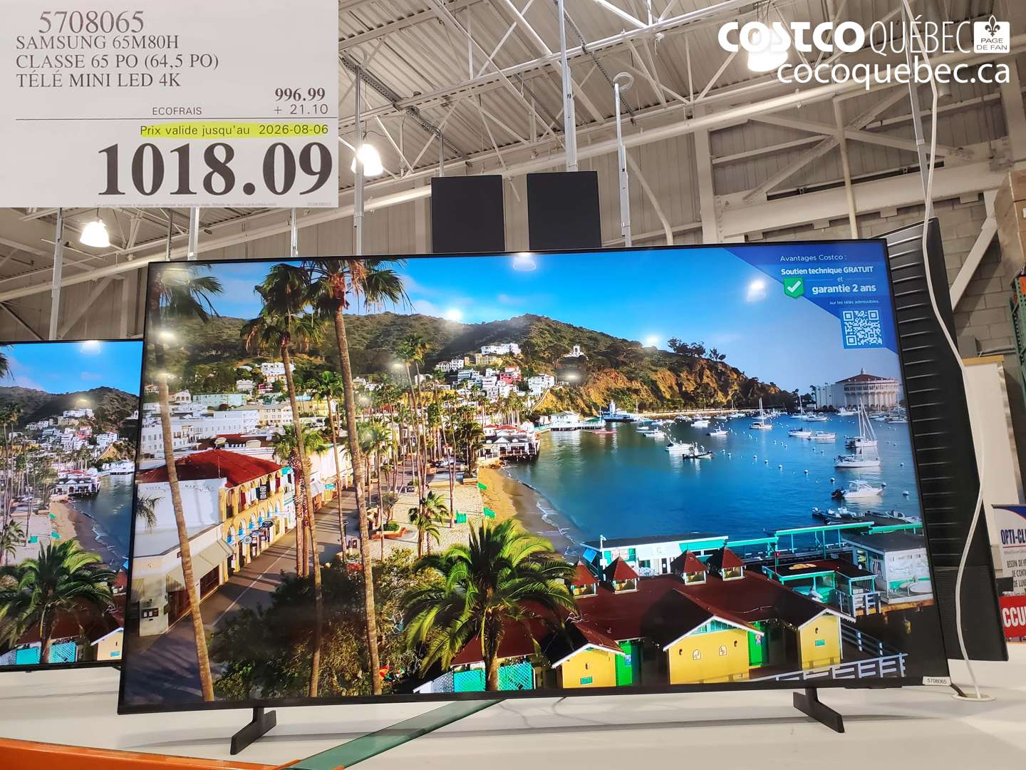 5708065 SAMSUNG 65M80H CLASSE 65 PO (64.5 PO) TÉLÉ MINI LED 4K (EXPIRES ON 2026-08-06) $1018.09