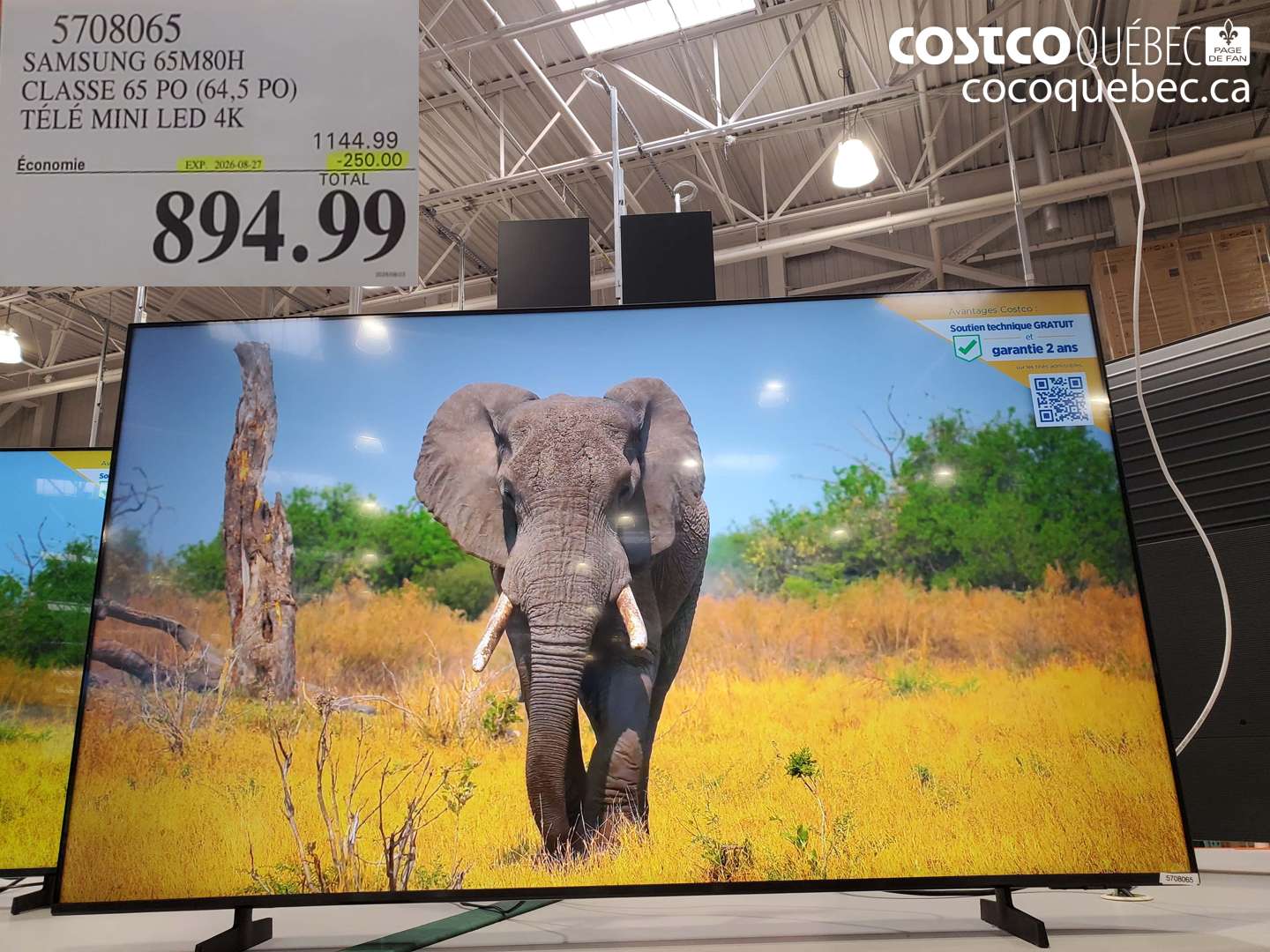 5708065 SAMSUNG 65M80H CLASSE 65 PO (64.5 PO) TÉLÉ MINI LED 4K ($250.00 INSTANT SAVINGS EXPIRES ON 2026-08-27) $894.99