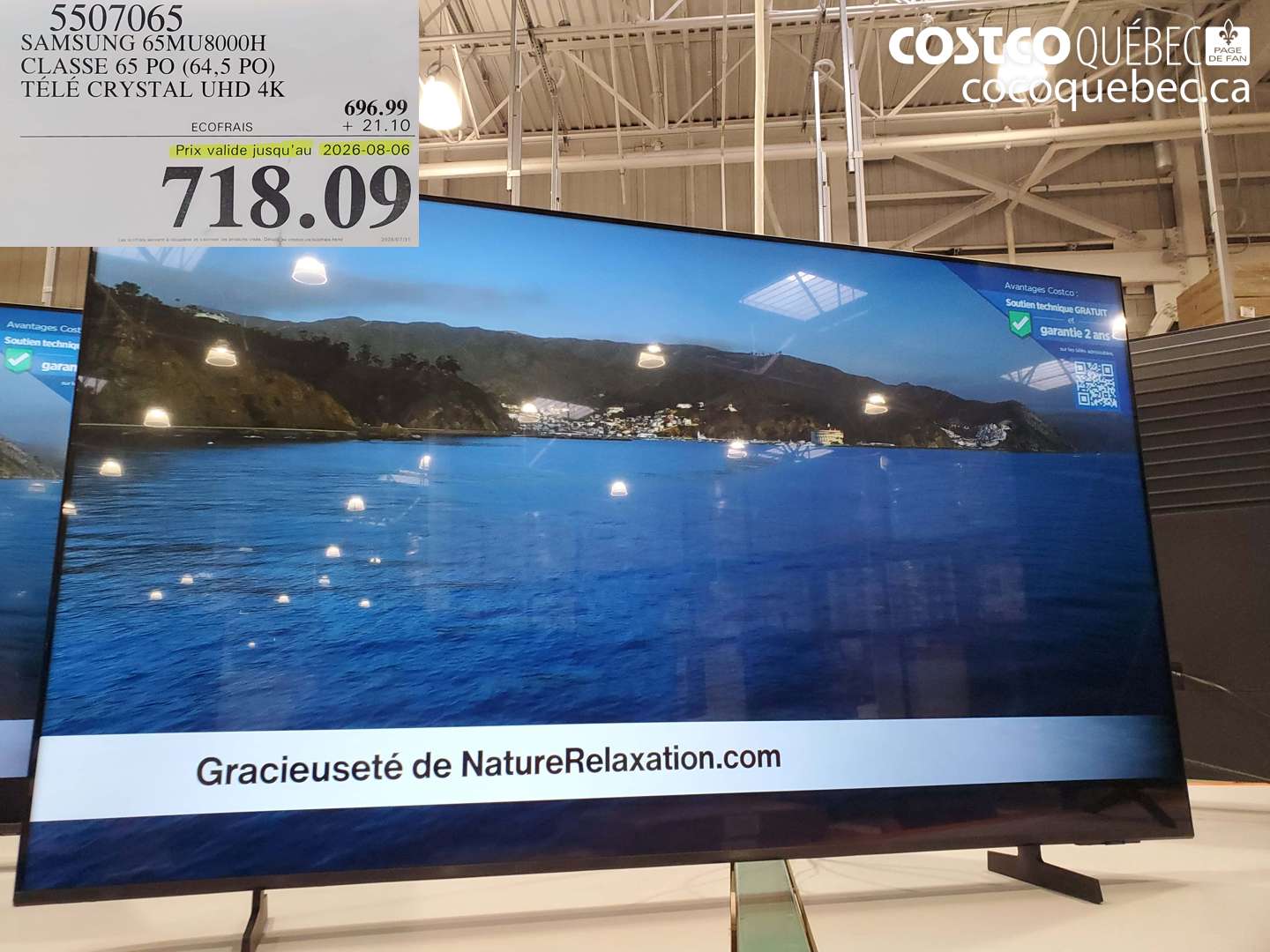 5507065 SAMSUNG 65MU8000H CLASSE 65 PO (64.5 PO) TÉLÉ CRYSTAL UHD 4K (EXPIRES ON 2026-08-06) $718.09