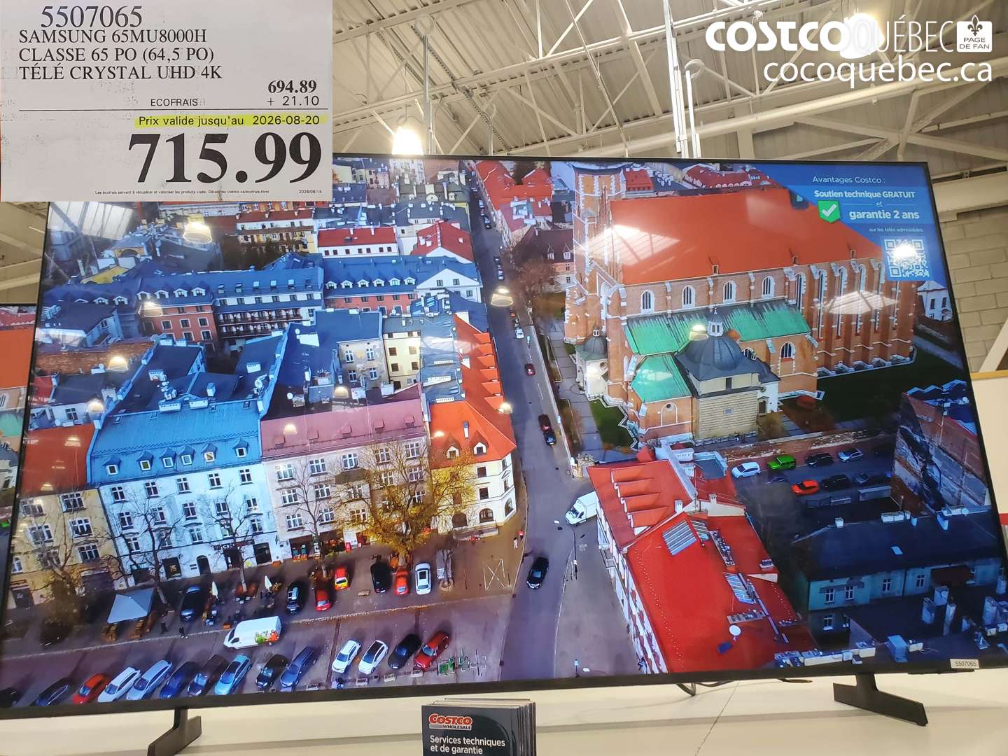 5507065 SAMSUNG 65MU8000H CLASSE 65 PO (64.5 PO) TÉLÉ CRYSTAL UHD 4K (EXPIRES ON 2026-08-20) $715.99