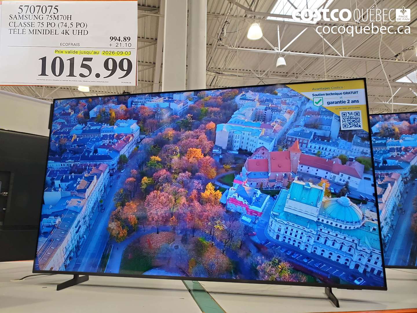 5707075 SAMSUNG 75M70H CLASSE 75 PO (74.5 PO) TÉLÉ MINIDEL 4K UHD (EXPIRES ON 2026-09-03) $1015.99