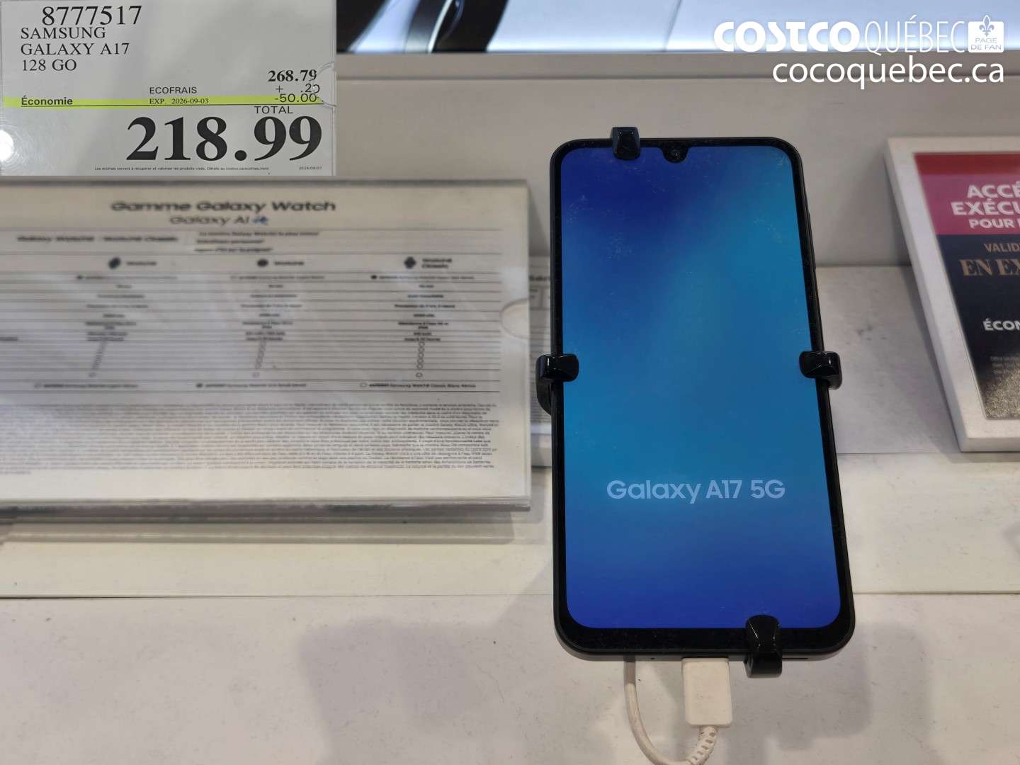 8777517 SAMSUNG GALAXY A17 128 GO ($50.00 INSTANT SAVINGS EXPIRES ON 2026-09-03) $218.99